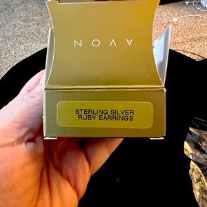 Sterling silver and ruby earrings